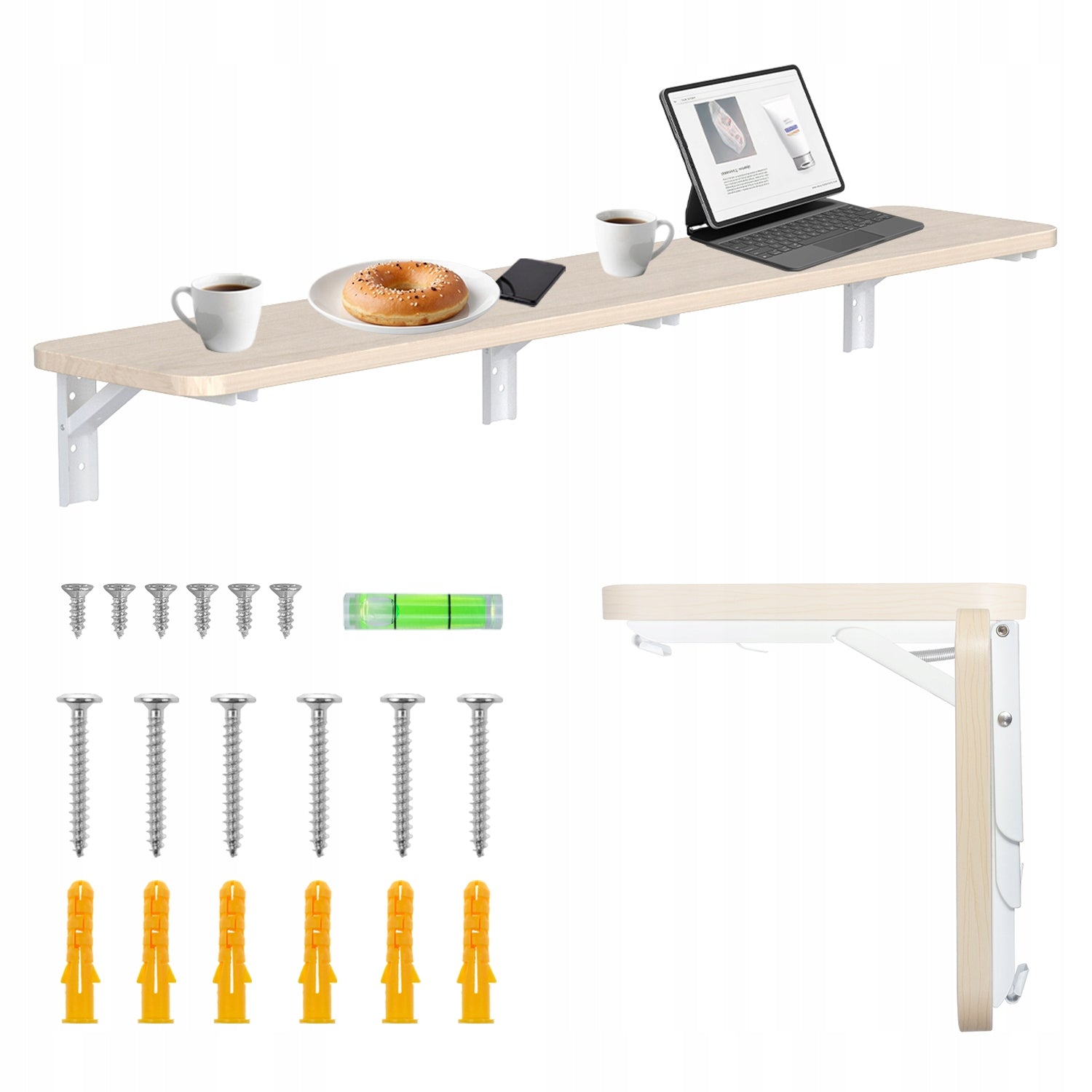 Folding Hanging Wall Desk Table Shelf with Worktop 100x20