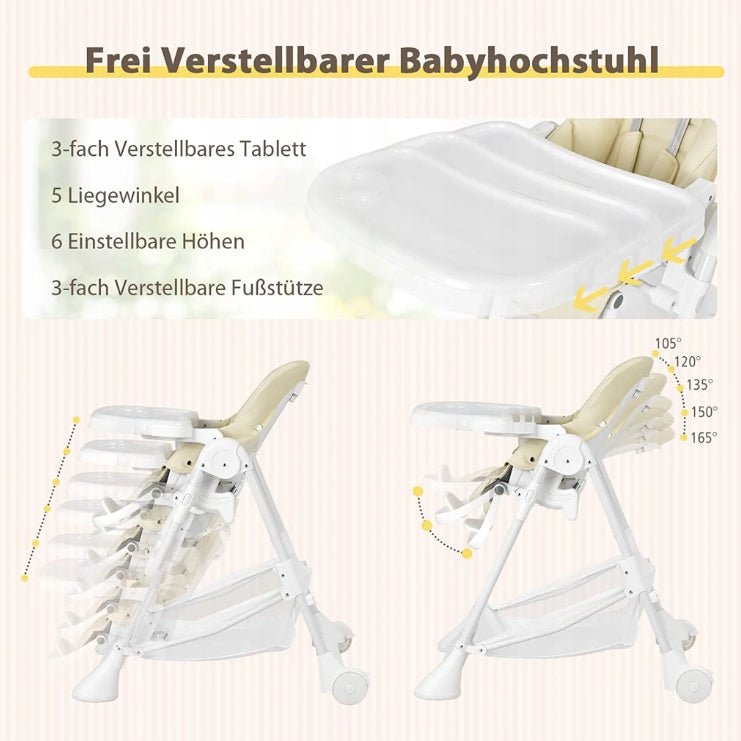 Folding Highchair Feeding Toy Basket Brand Costway