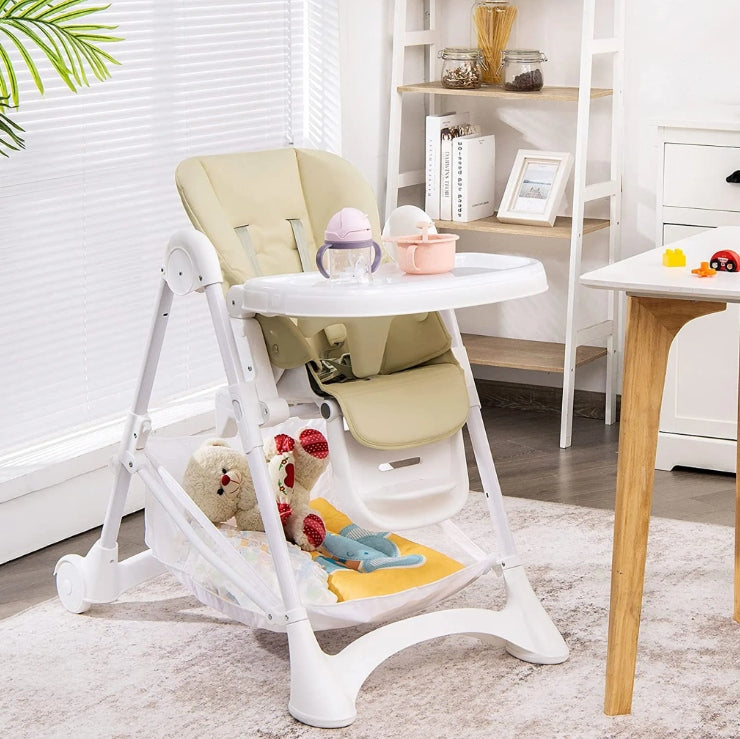 Folding Highchair Feeding Toy Basket