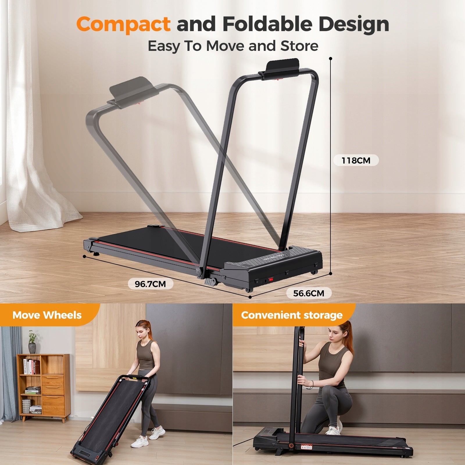 Folding Home Electric Treadmill Flat Under Bed 1-12km/h 3 Gradient Armrest Manufacturer code FANPAO