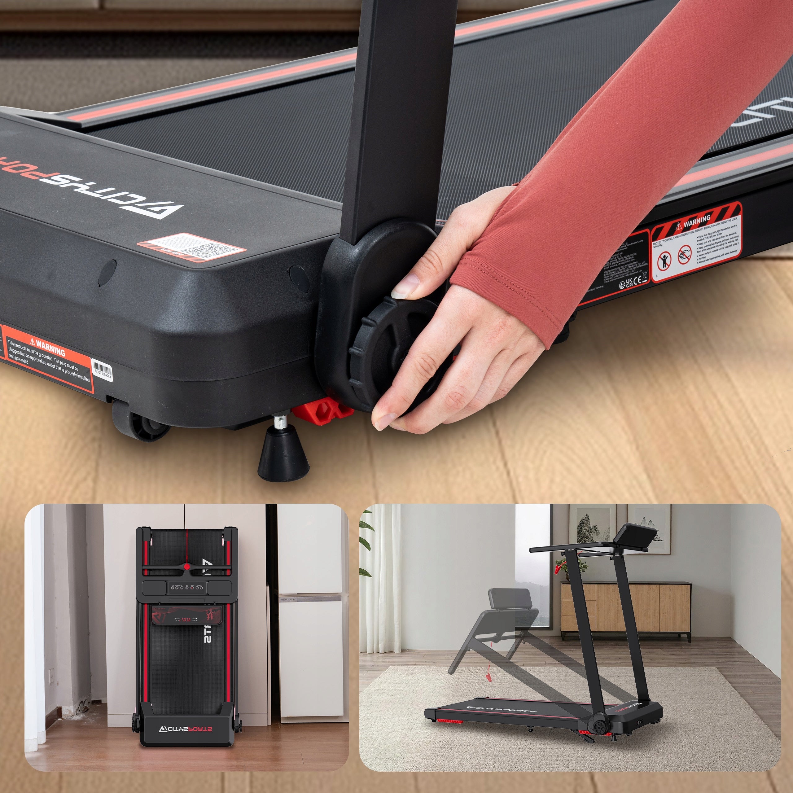Folding Home Treadmill Professional Electric Exercise Fitness 12KM App/BT Kind electric