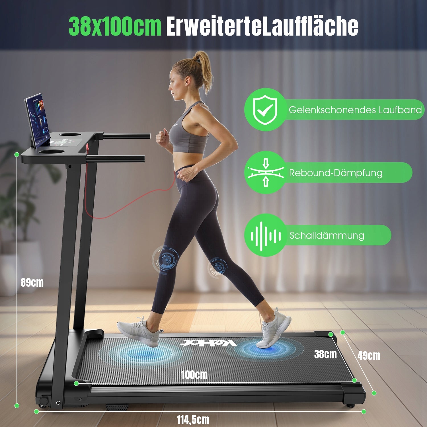 Folding Home Walking Running Treadmill,1–12 KM/H, LED Display, 12 Programs Packaging status original