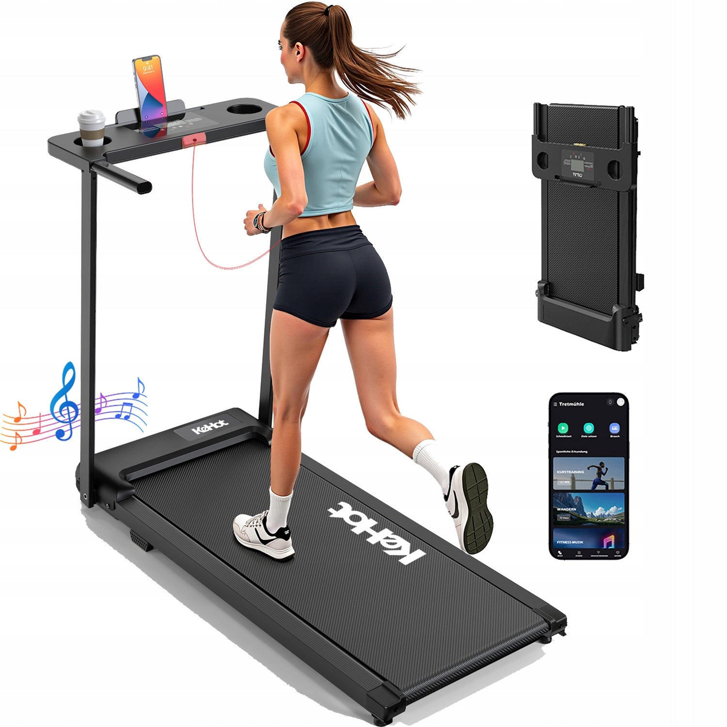 Folding Home Walking Running Treadmill,1–12 KM/H, LED Display, 12 Programs