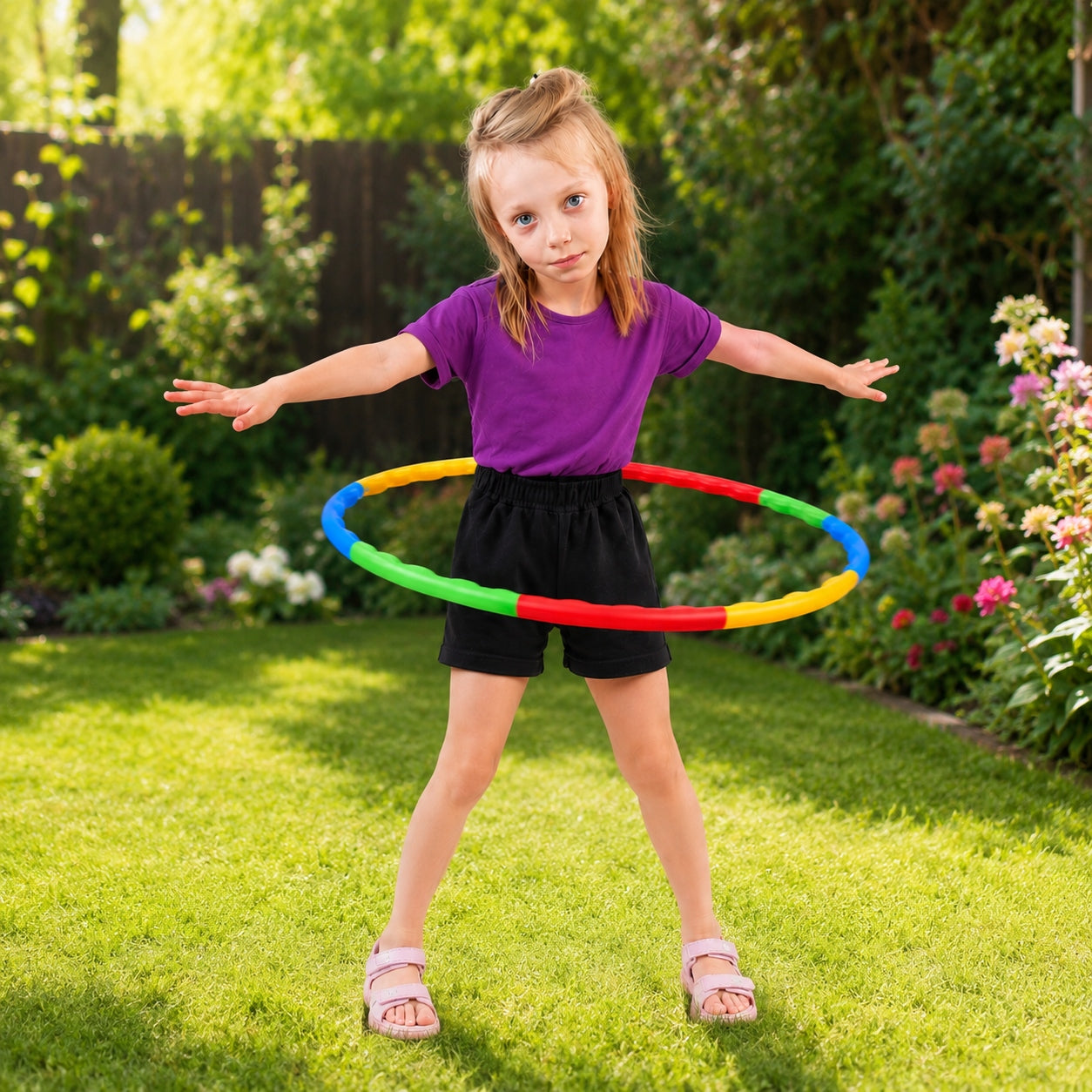 Folding Hula Hop SPORTOX KIDS 77 cm. Active Fun Relaxation Sport Movement Packaging status original
