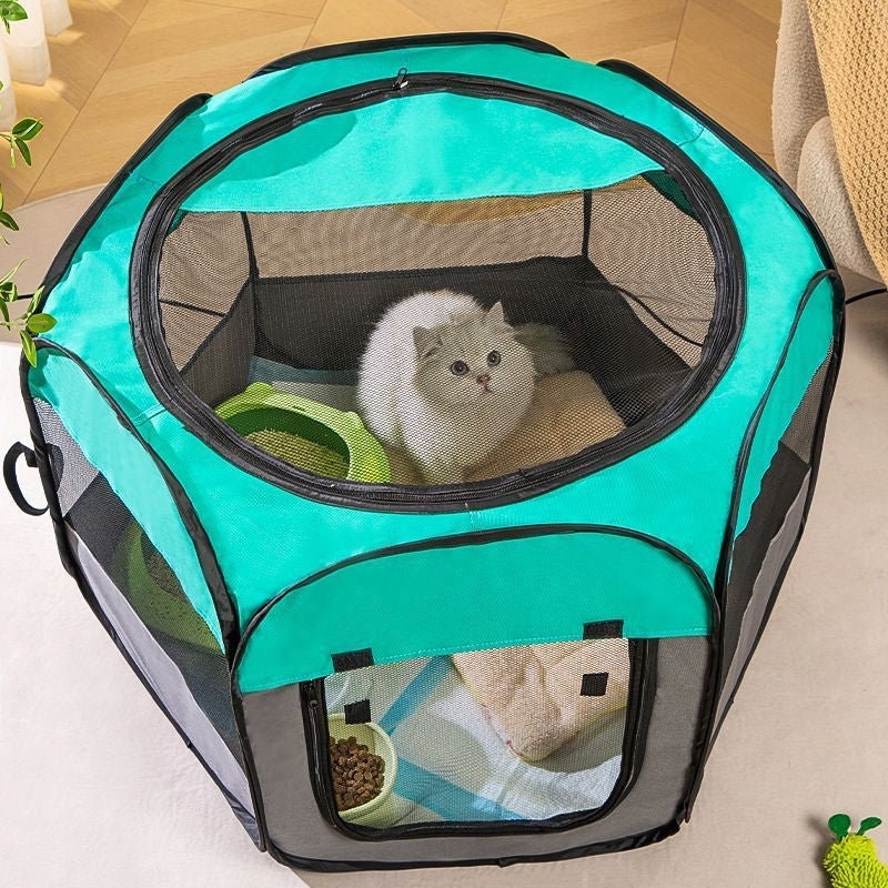 Folding Large Pet Tent Transport Playpen for Animals Blue Brand no brand
