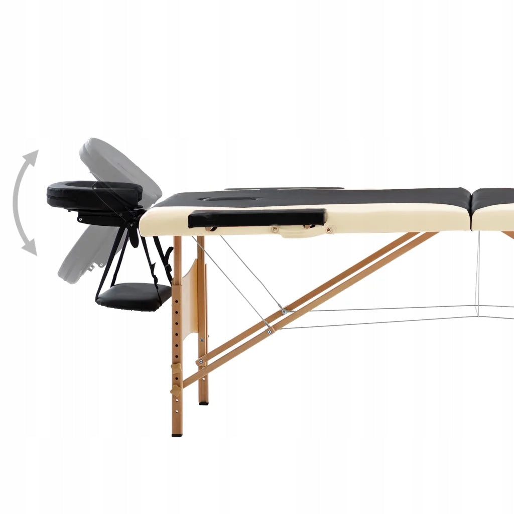 Folding Massage Table, 2-Zone, Wooden Brand VidaXL