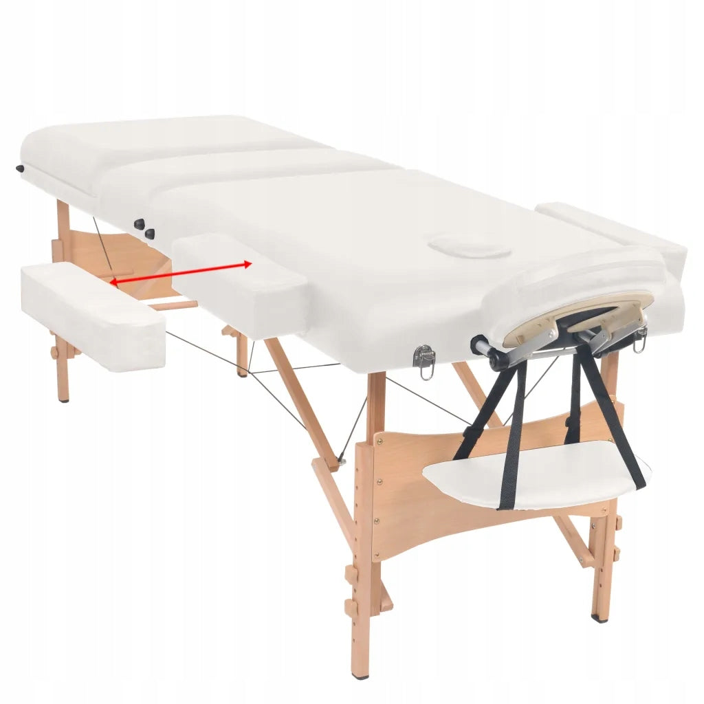 Folding Massage Table with Stool, 3-Zone, White Manufacturer code 110156