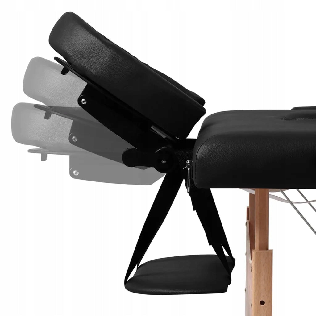 Folding Massage Table with Wooden Frame, 3 Tabletop length 186 cm