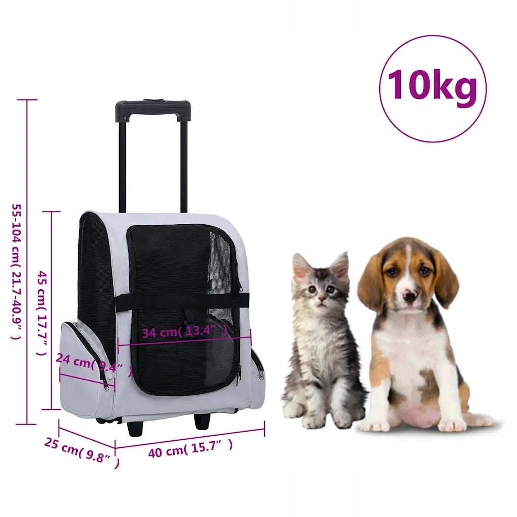 Folding Multi-Functional Pet Stroller, Grey Product depth 25 cm