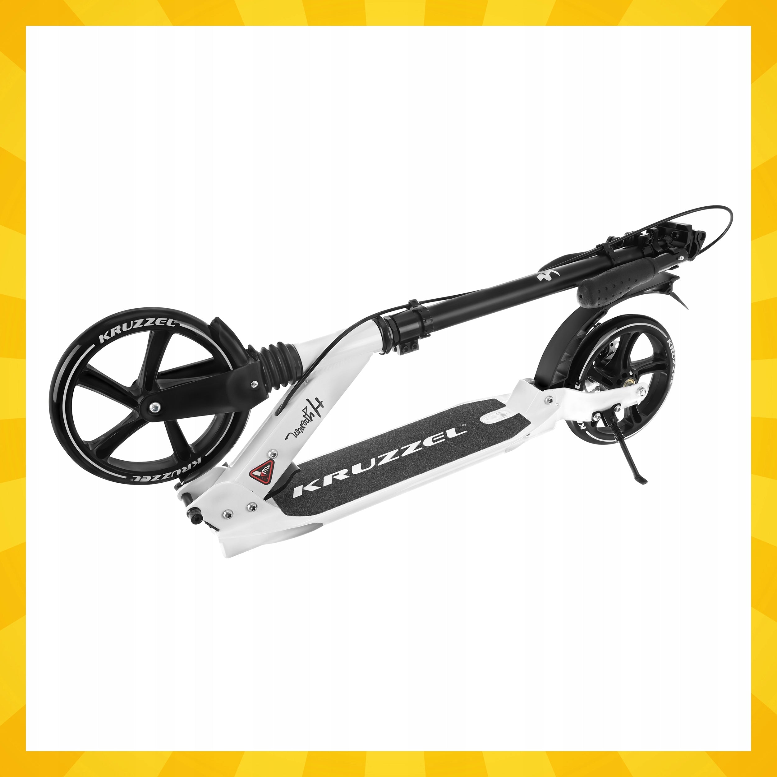 Folding Scooter for Children City Large Wheels 200 mm Shock Absorber Brake Color white black