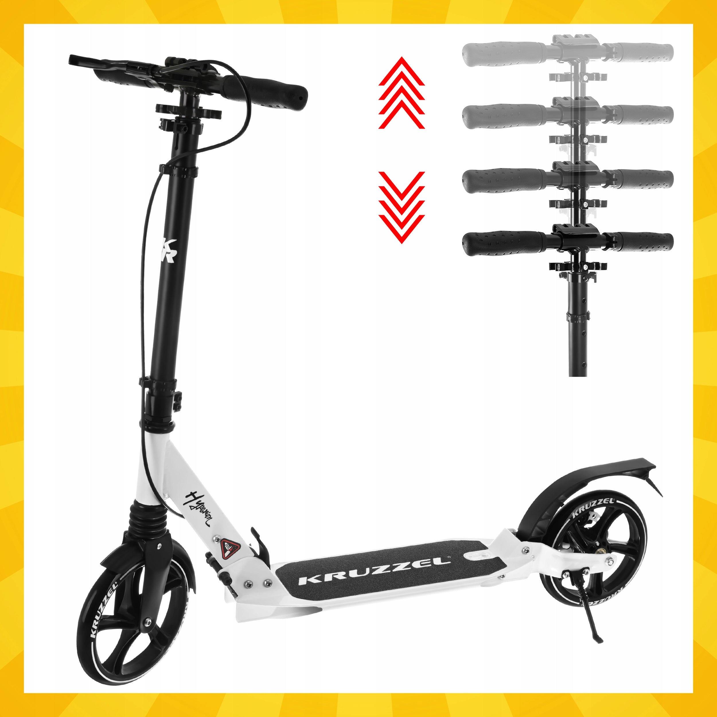 Folding Scooter for Children City Large Wheels 200 mm Shock Absorber Brake Manufacturer code Hulajnoga Kruzzel Hyperion W 26141