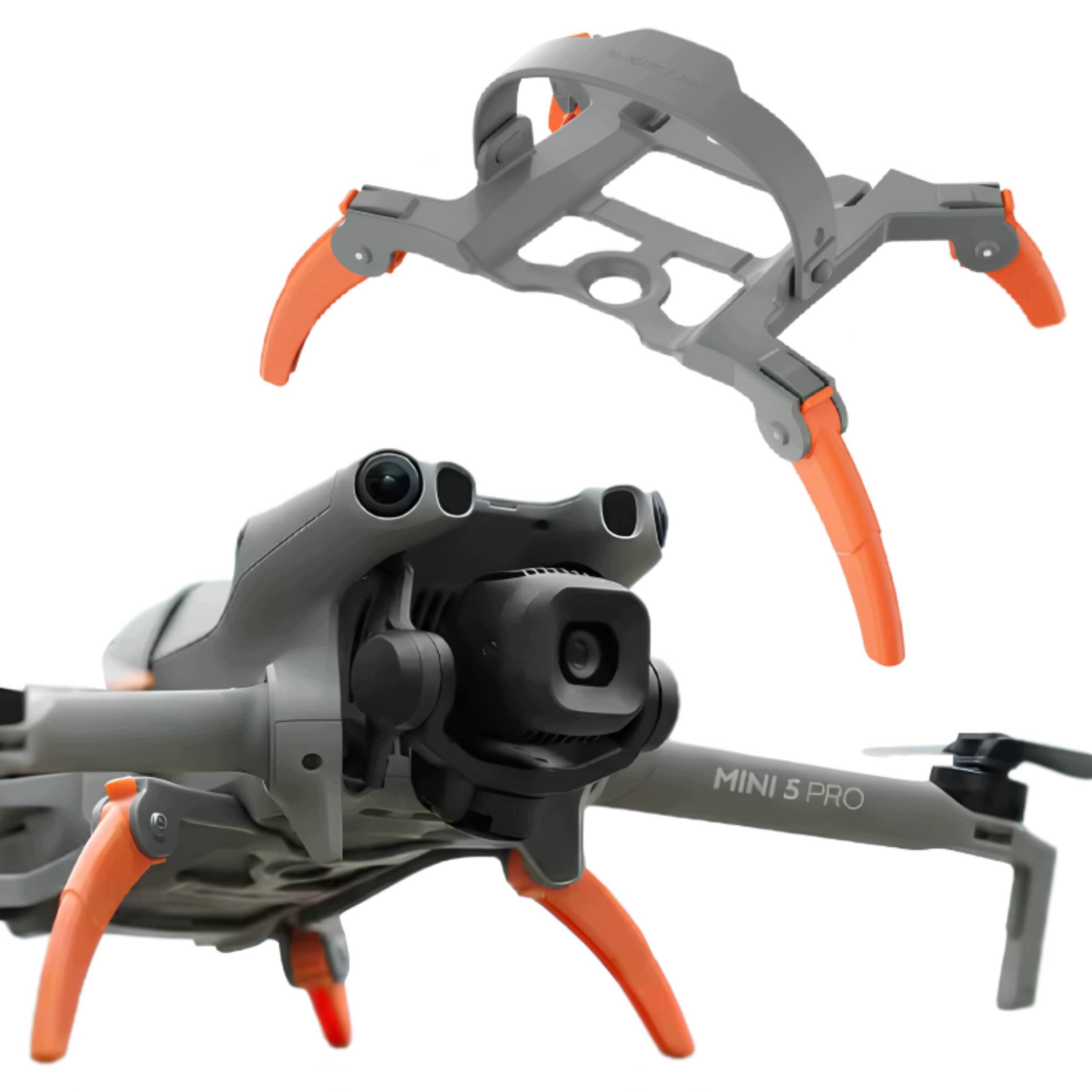Folding Sled Feet Skid Landing Covers DJI Mini 5 Pro Orange