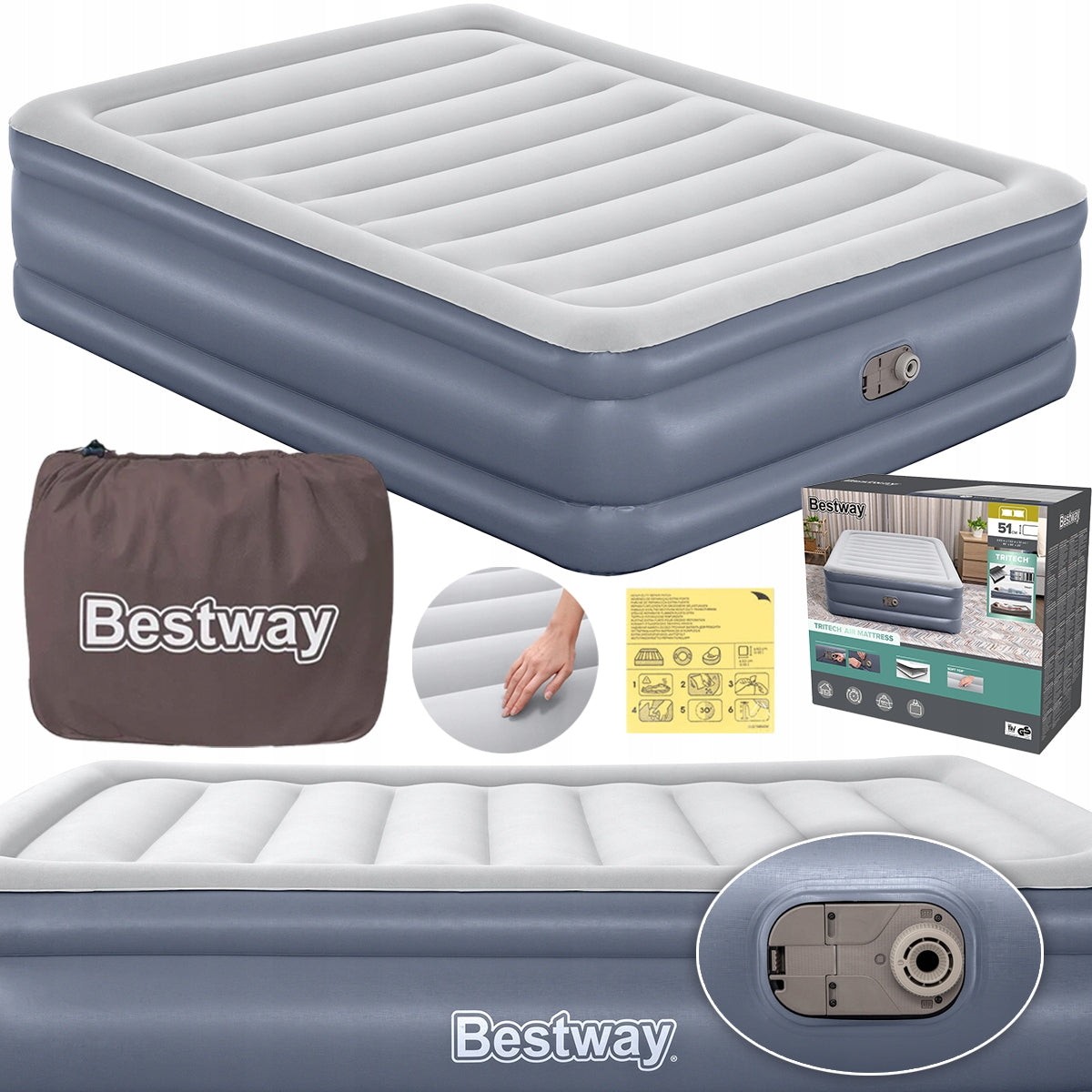 Folding Sleeping Double Thick 200x150 With Electric Pump Cover