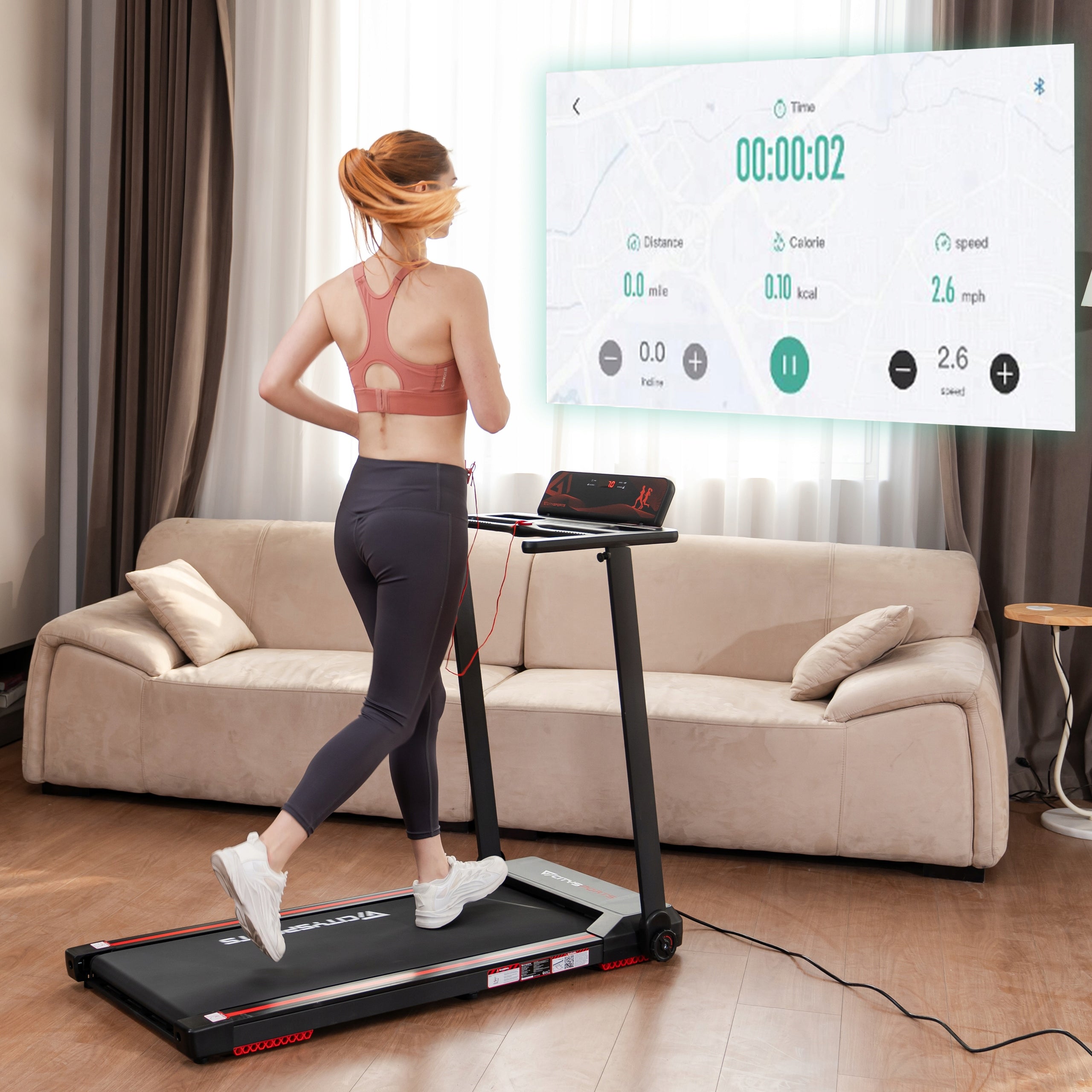 Folding Treadmill Home Electric Trainning Tilt Shock Absorption 12KM App/BT Brand CITYSPORTS PRO