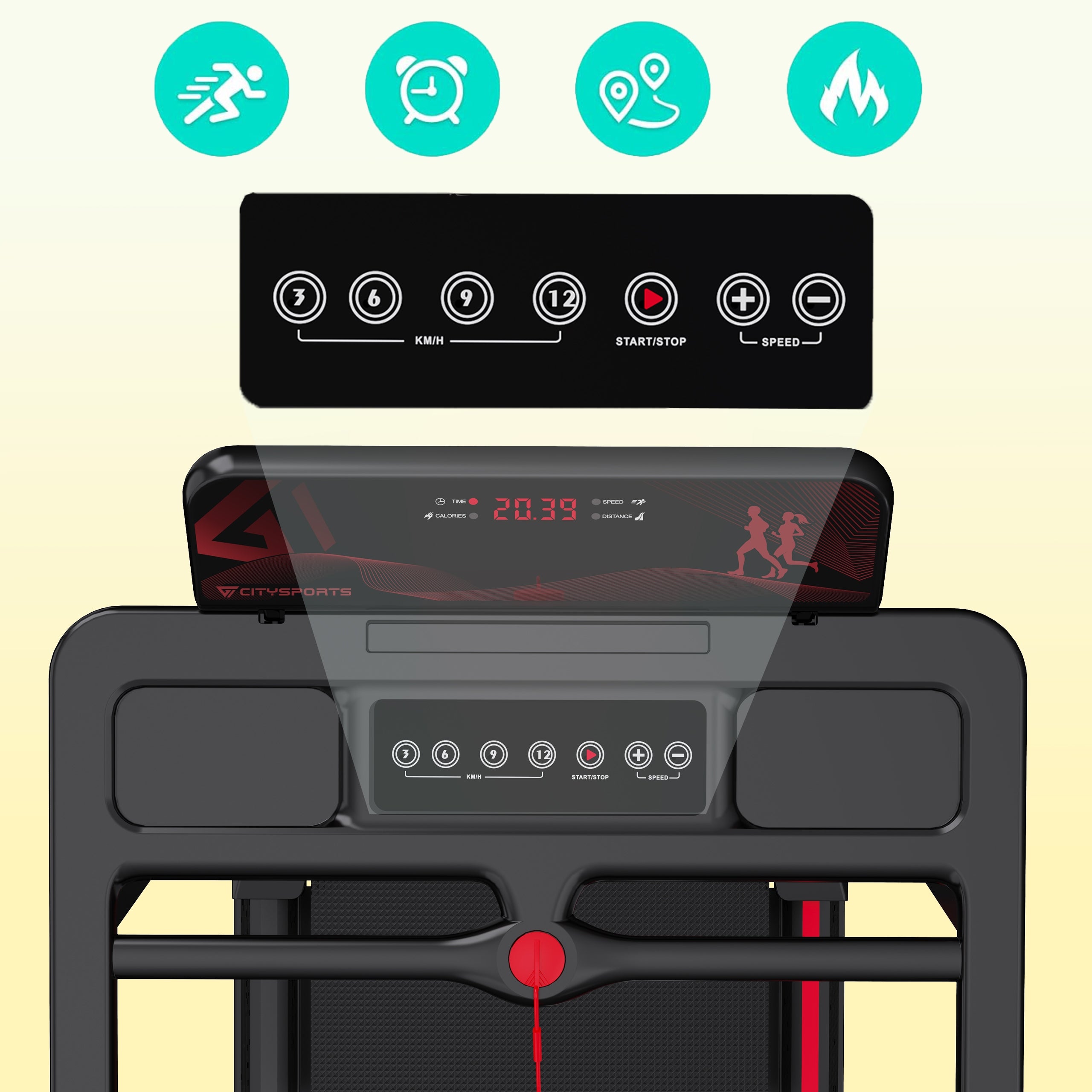 Folding Treadmill Home Electric Trainning Tilt Shock Absorption 12KM App/BT Manufacturer code FANPAO