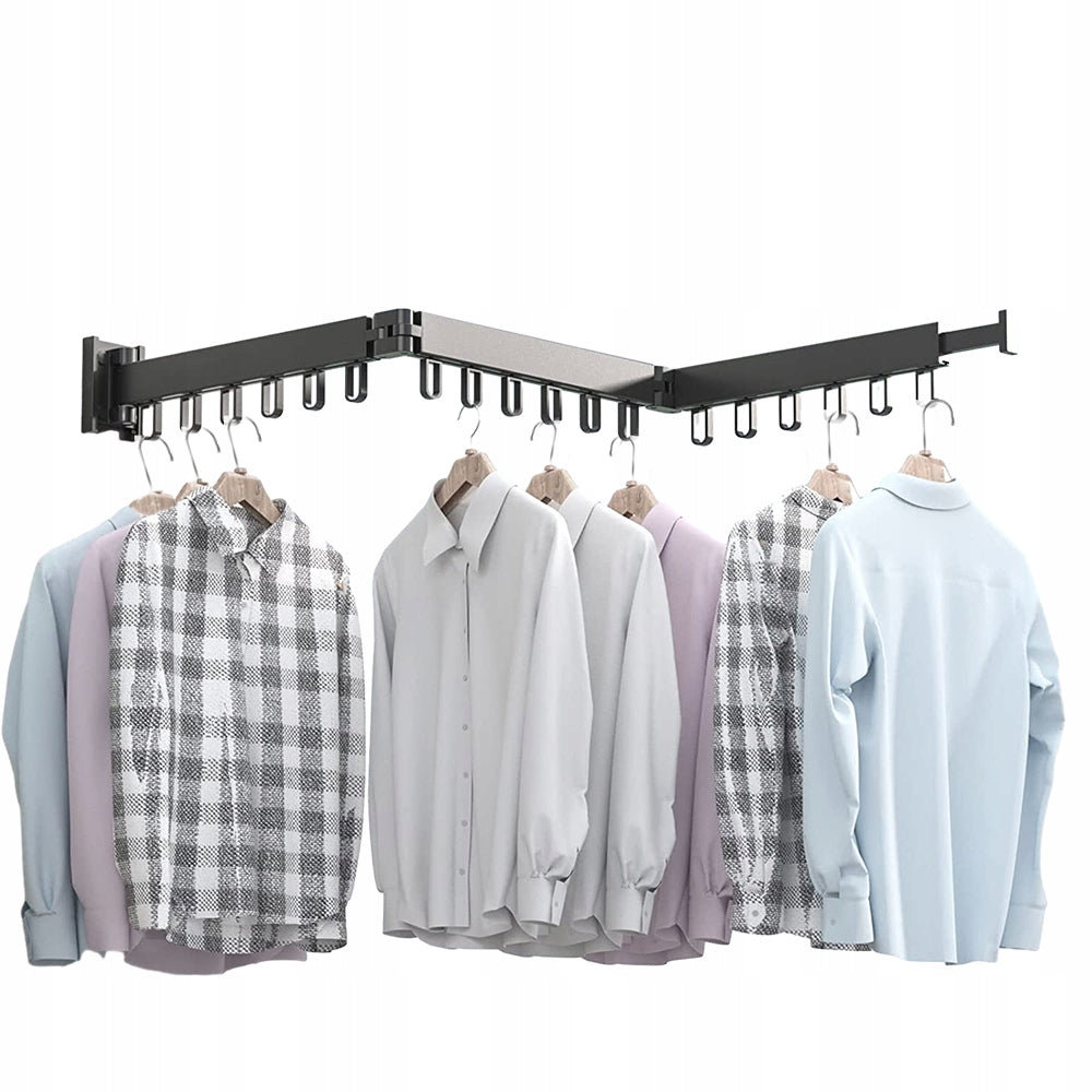 Folding Wall Hanger for Clothes with 18 Hooks - Foldable, Aluminum