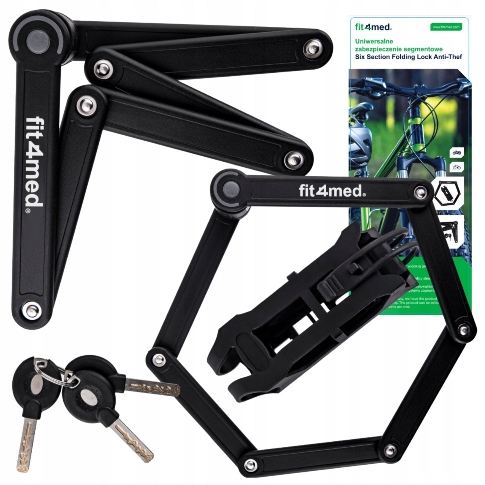 Folding bicycle lock steel clasp anti-theft protection