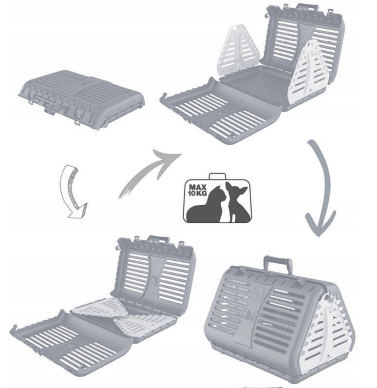 Folding cat/dog transporter up to 10 kg – 50×40×42 cm Ventilation TOBY Packaging status original