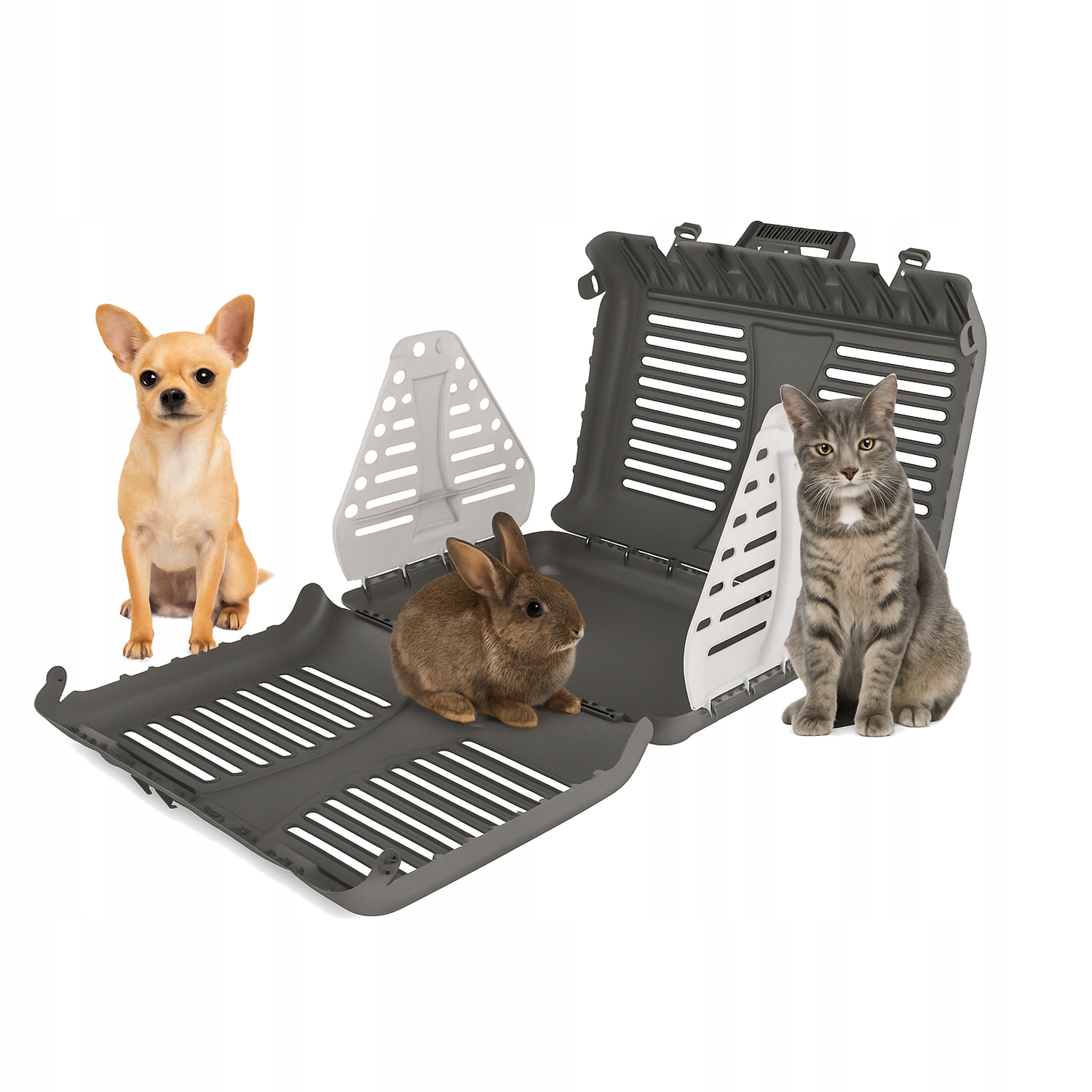 Folding cat/dog transporter up to 10 kg – 50×40×42 cm Ventilation TOBY