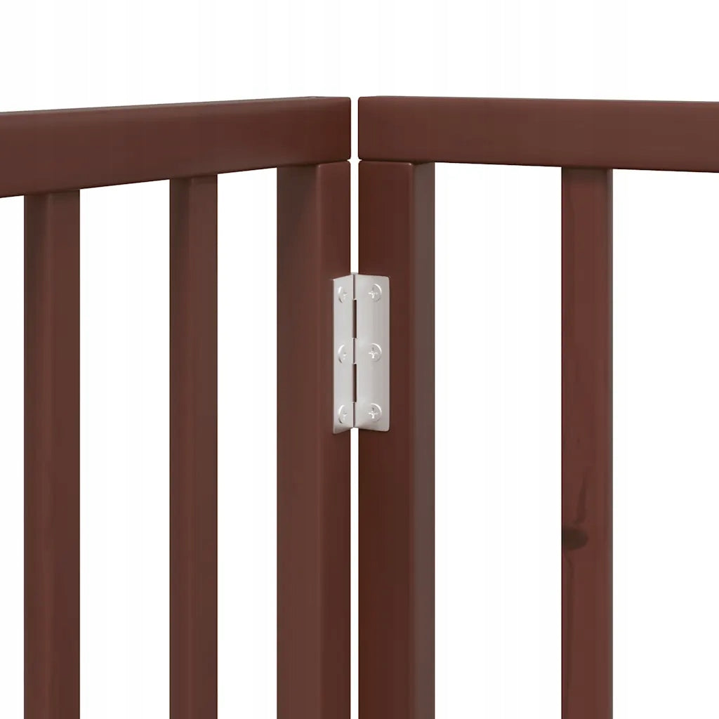 Folding dog gate, with door, 9 panels, brown, 450 cm Product height 90 cm