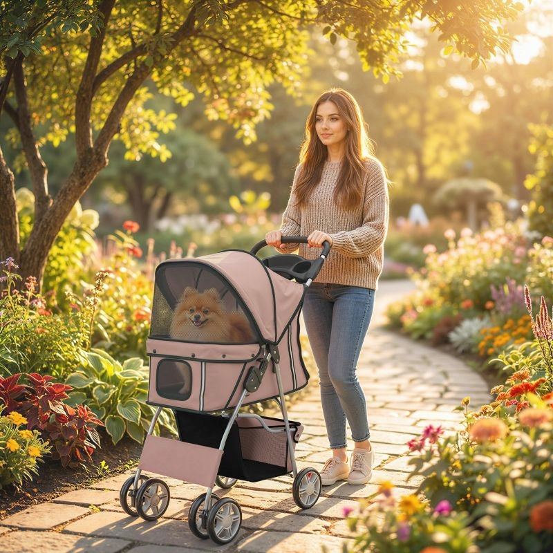Folding dog stroller with basket and pillow up to 10kg 77x44x102cm Brand no brand