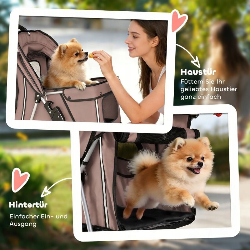 Folding dog stroller with basket and pillow up to 10kg 77x44x102cm Product height 102 cm