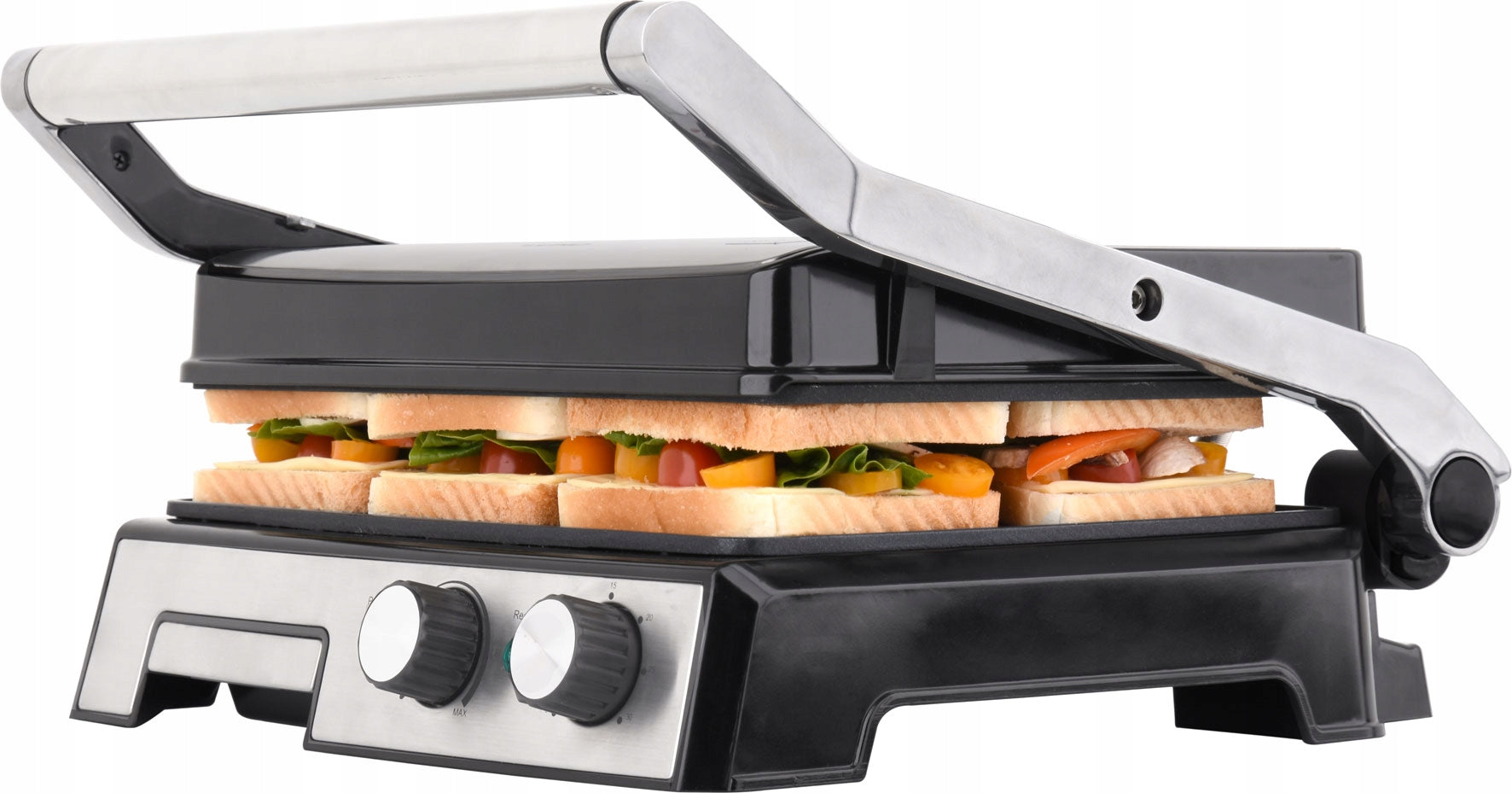 Folding electric grill Lund 67457 silver/grey 2000 W Dominant color silver/gray