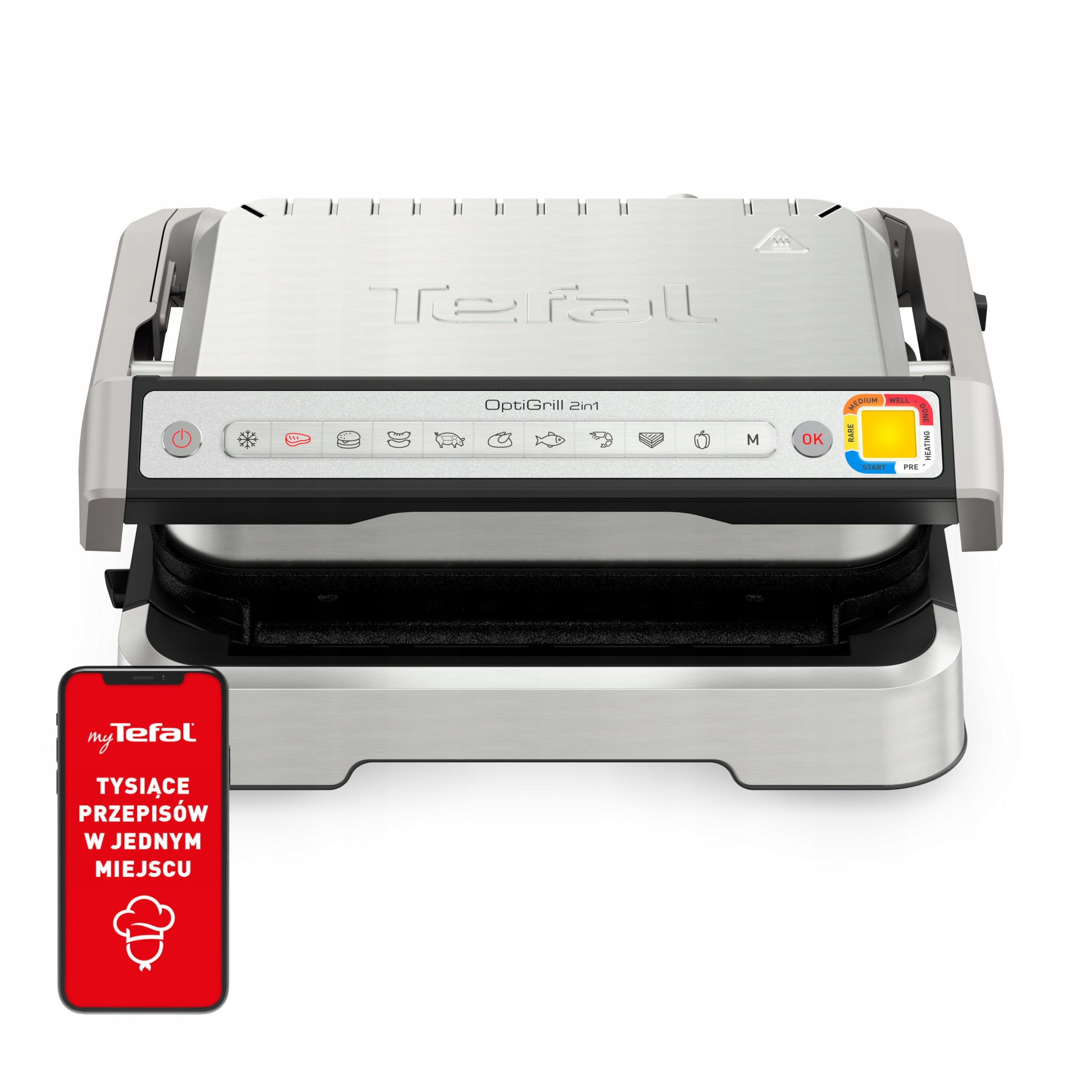 Folding electric grill Tefal GC772D10 silver/grey 2100 W Power rating 2100 W