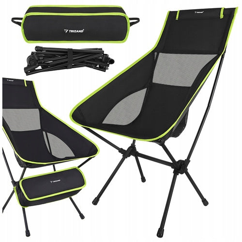 Folding fishing chair 41x52x86cm, light, with cover, black Trizand
