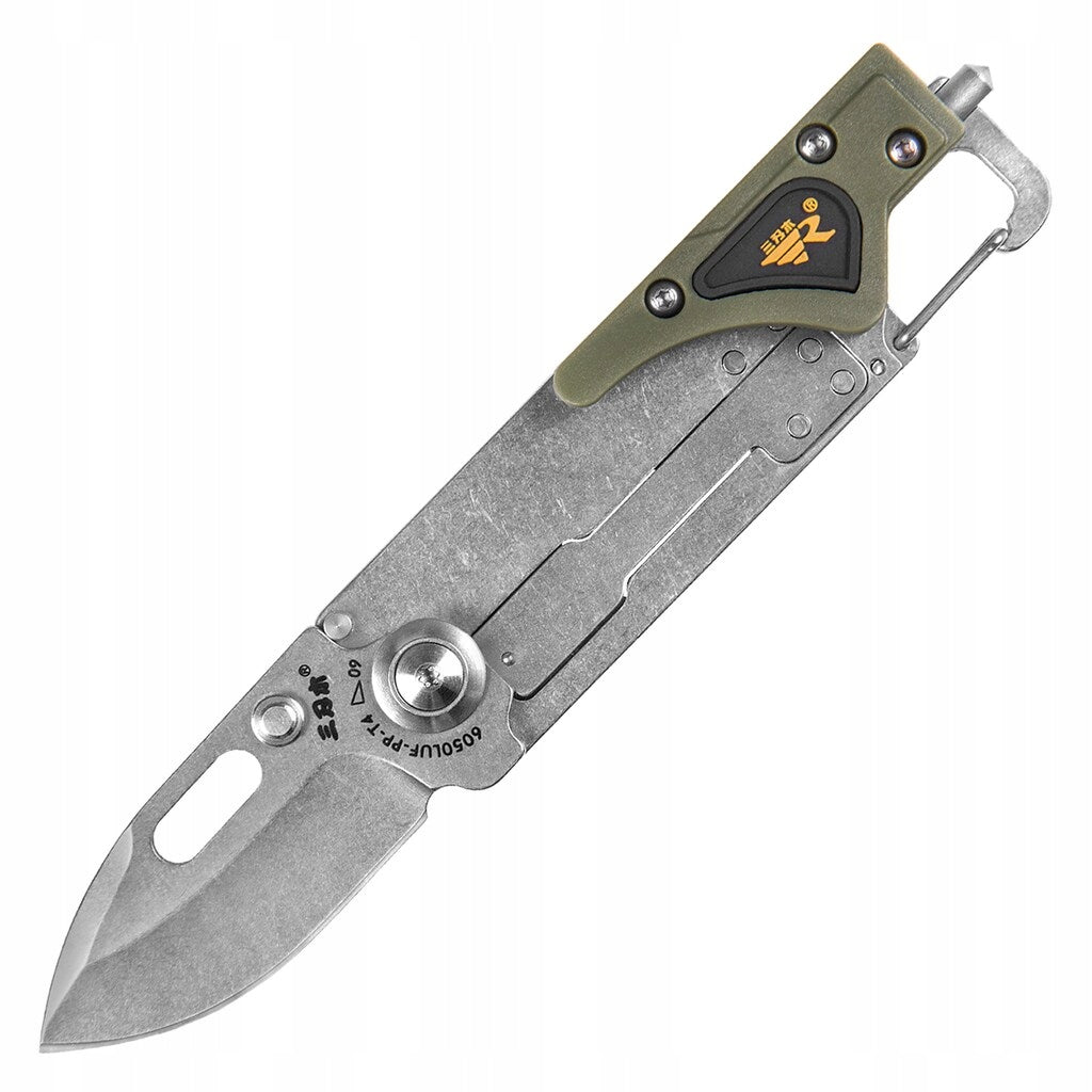 Folding knife with clip EDC Sanrenmu 6050LUF-PP-T4 Green