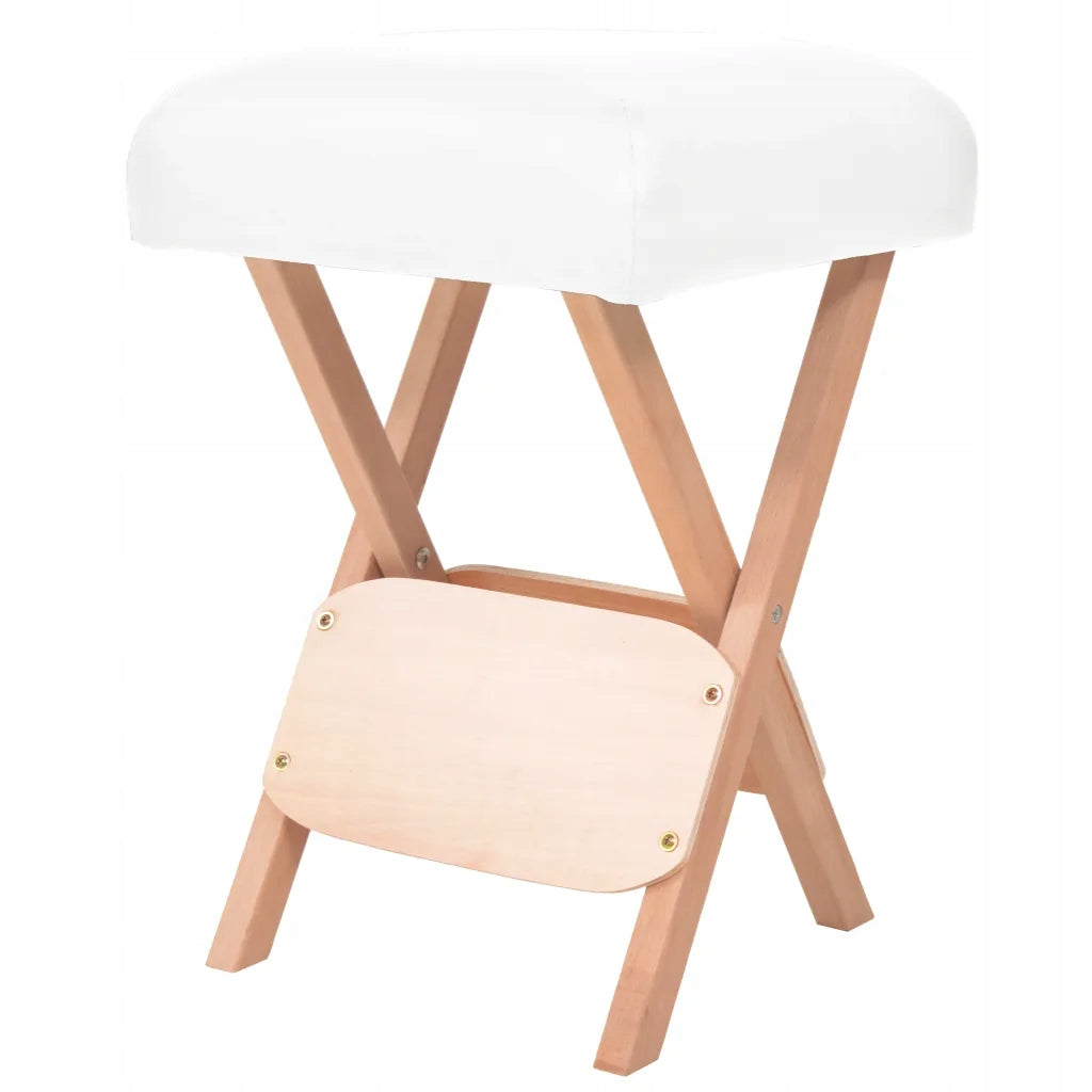 Folding massage stool, seat thickness 12 cm, white
