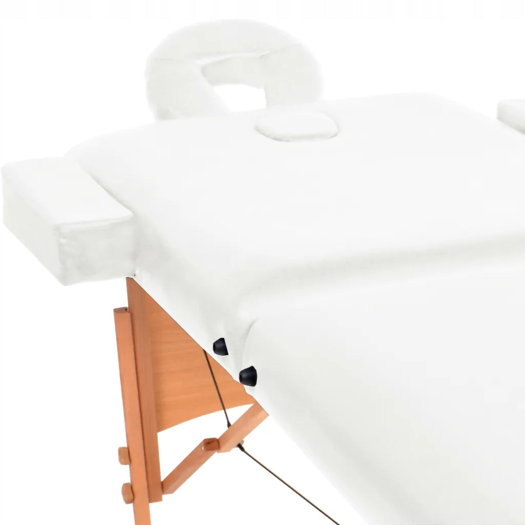 Folding massage table 218x90cm, white Frame material wood