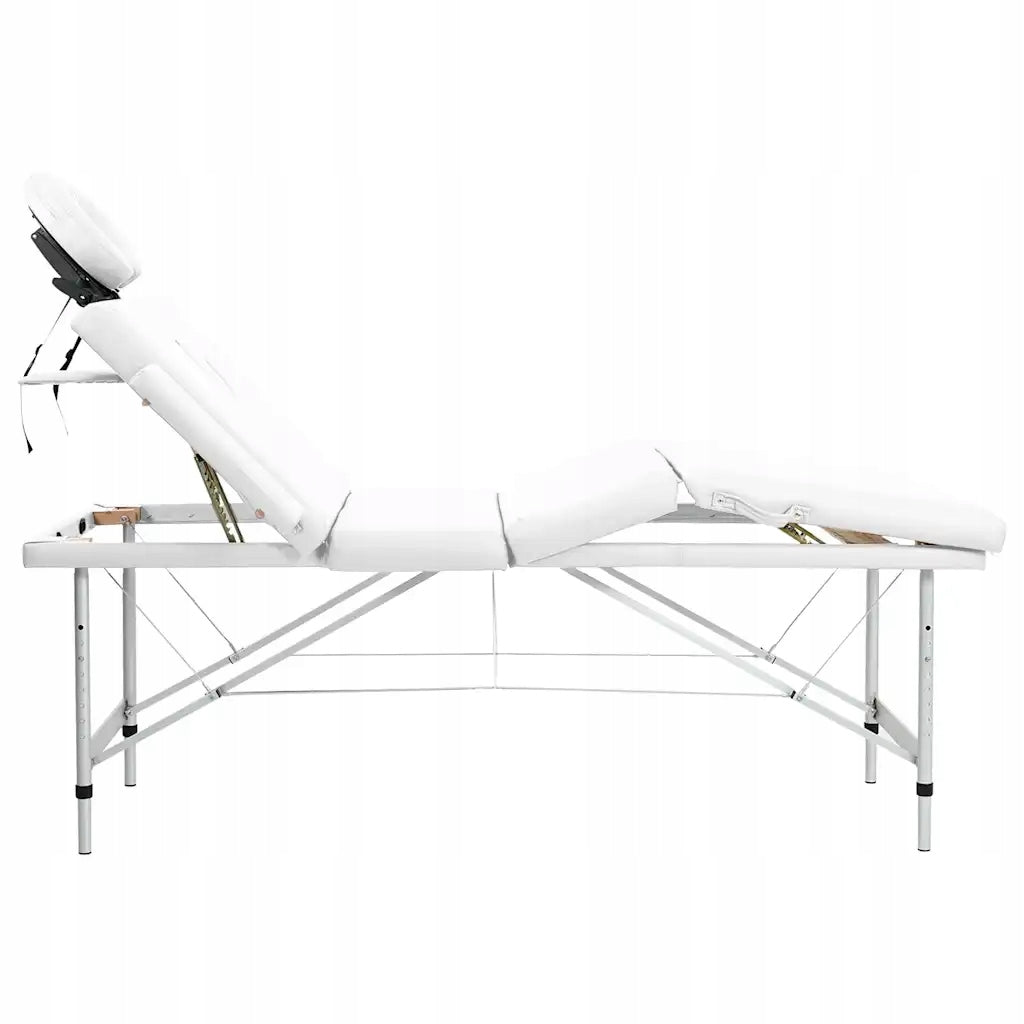 Folding massage table with aluminum frame, 4 zones, cream-white Manufacturer of a medical device nie dotyczy