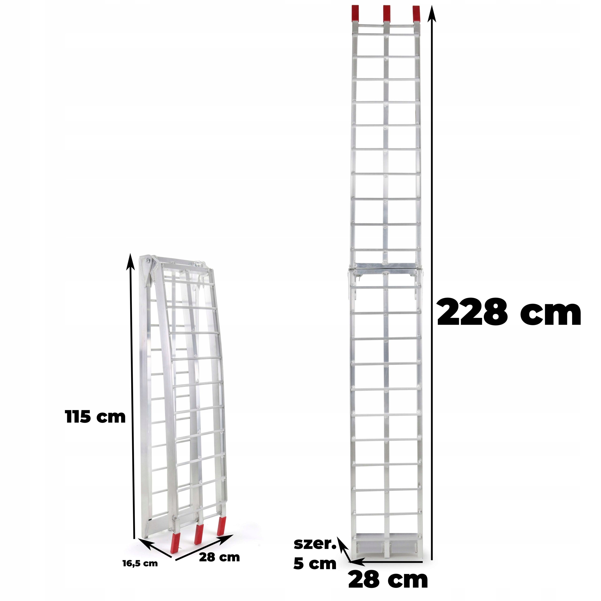 Folding motorcycle ramp aluminium driveway 228 cm LOAD CAPACITY up to 340 kg Brand Barracuda