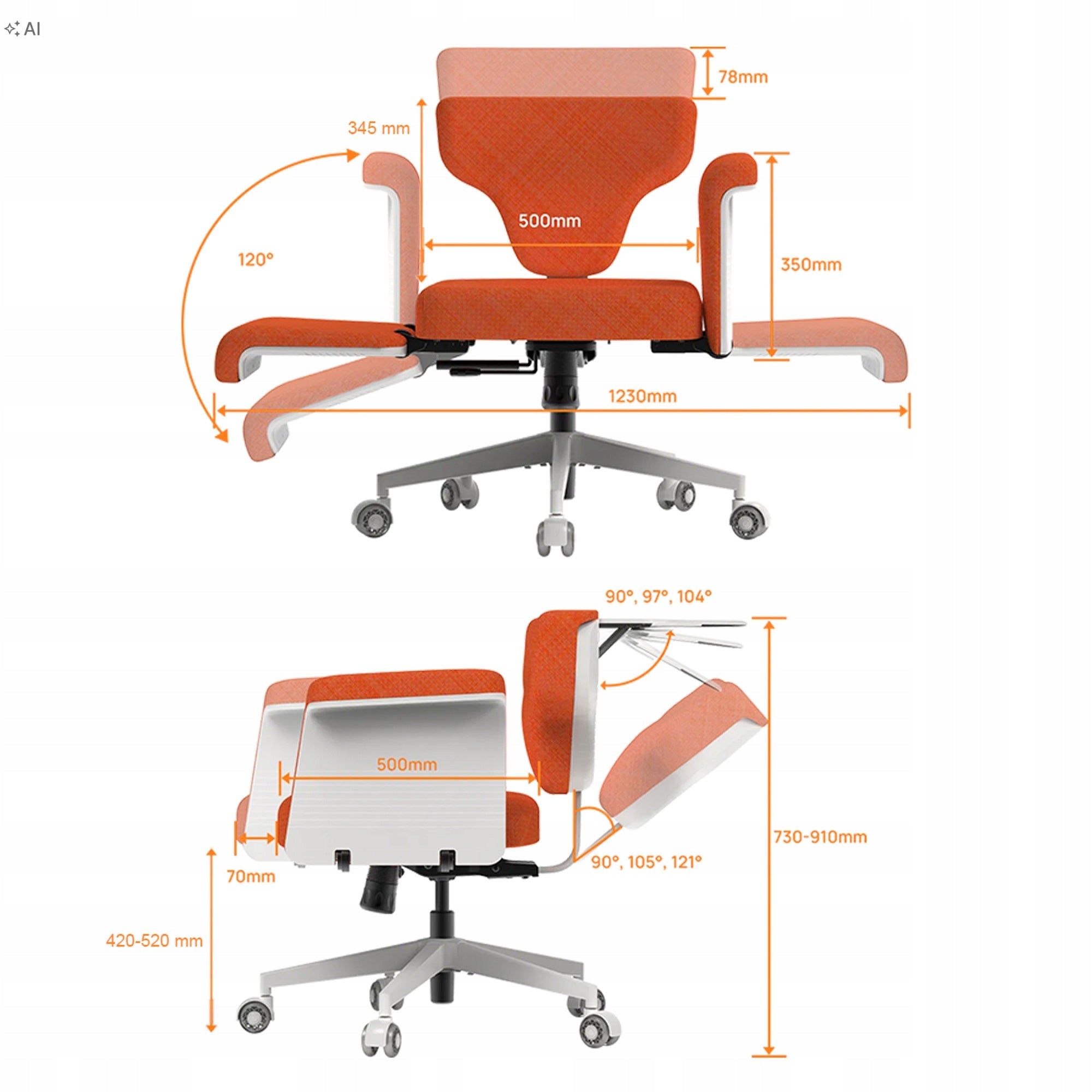 Folding seat in Turkish white with TABLE Spacetronik Packaging status original