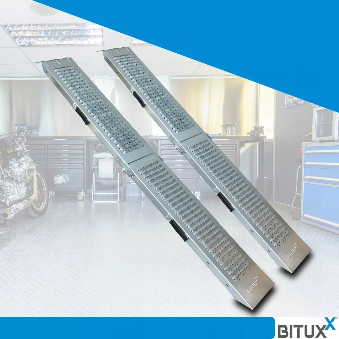 Folding steel ramps 180 cm 400 kg overrun motorcycle mower quad 2 pieces Manufacturer code 0638097634459