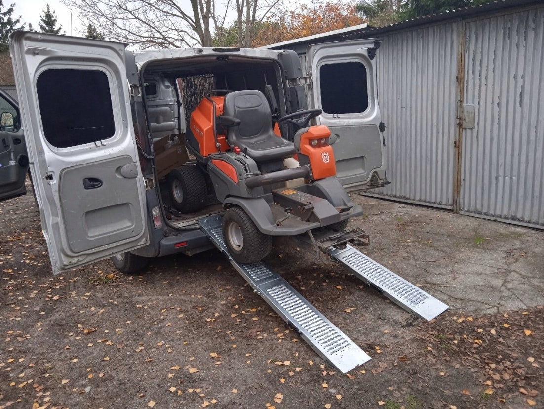 Folding steel ramps 180 cm 400 kg overrun motorcycle mower quad 2 pieces