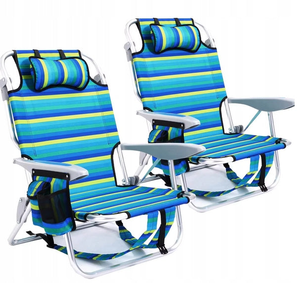 Folding sun lounger beach chair garden hiking WITH PILLOW with suspenders Kind sunbed