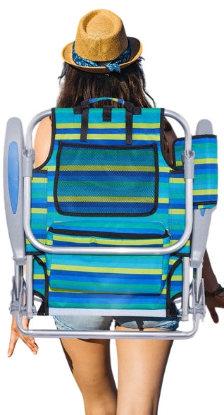 Folding sun lounger beach chair garden hiking WITH PILLOW with suspenders Model LEŻAK Z SZELKAMI