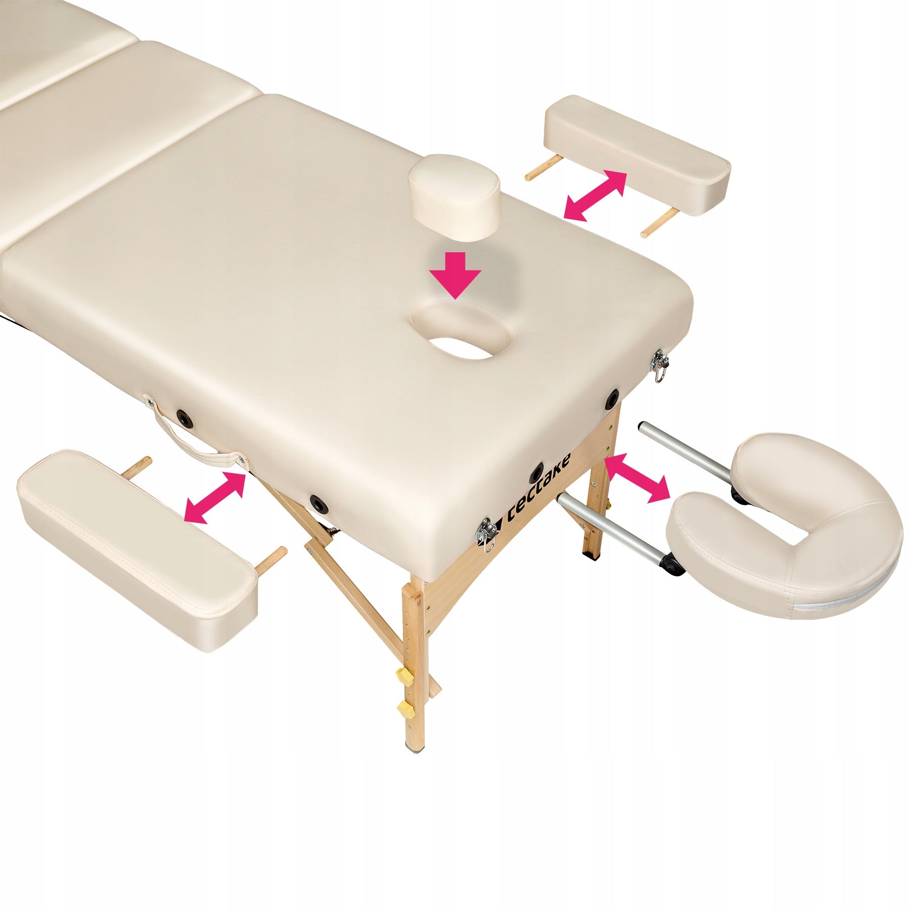 Folding table for massage wood Tectake beiges and browns Manufacturer code 404943