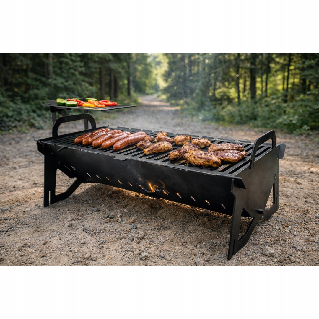 Folding tourist grill – thick steel 3mm | transport case | 60cm Manufacturer code Grill-60x33