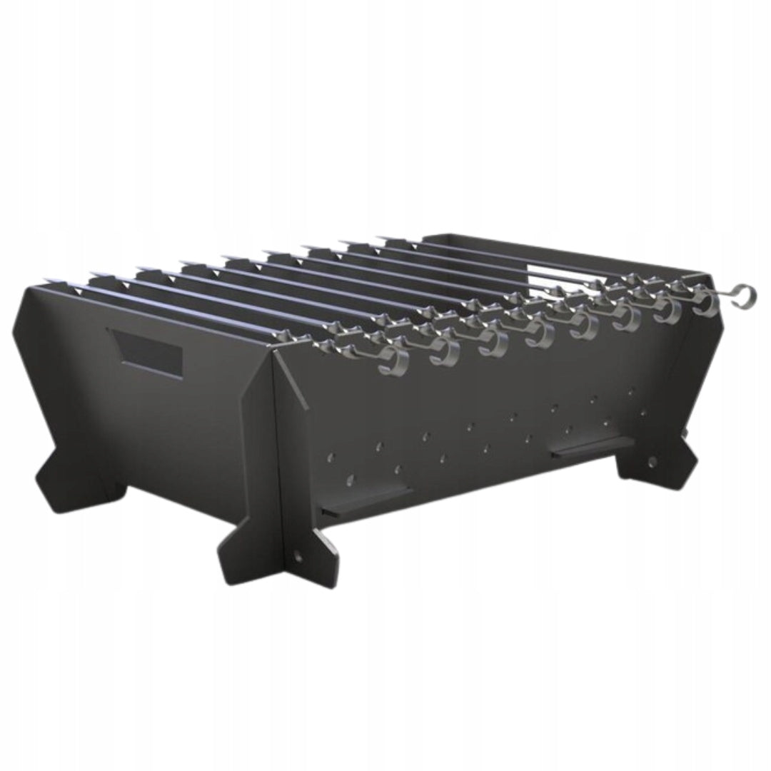 Folding tourist mangal grill – thick steel 3mm | suitcase| 55 x 40cm Packaging status original