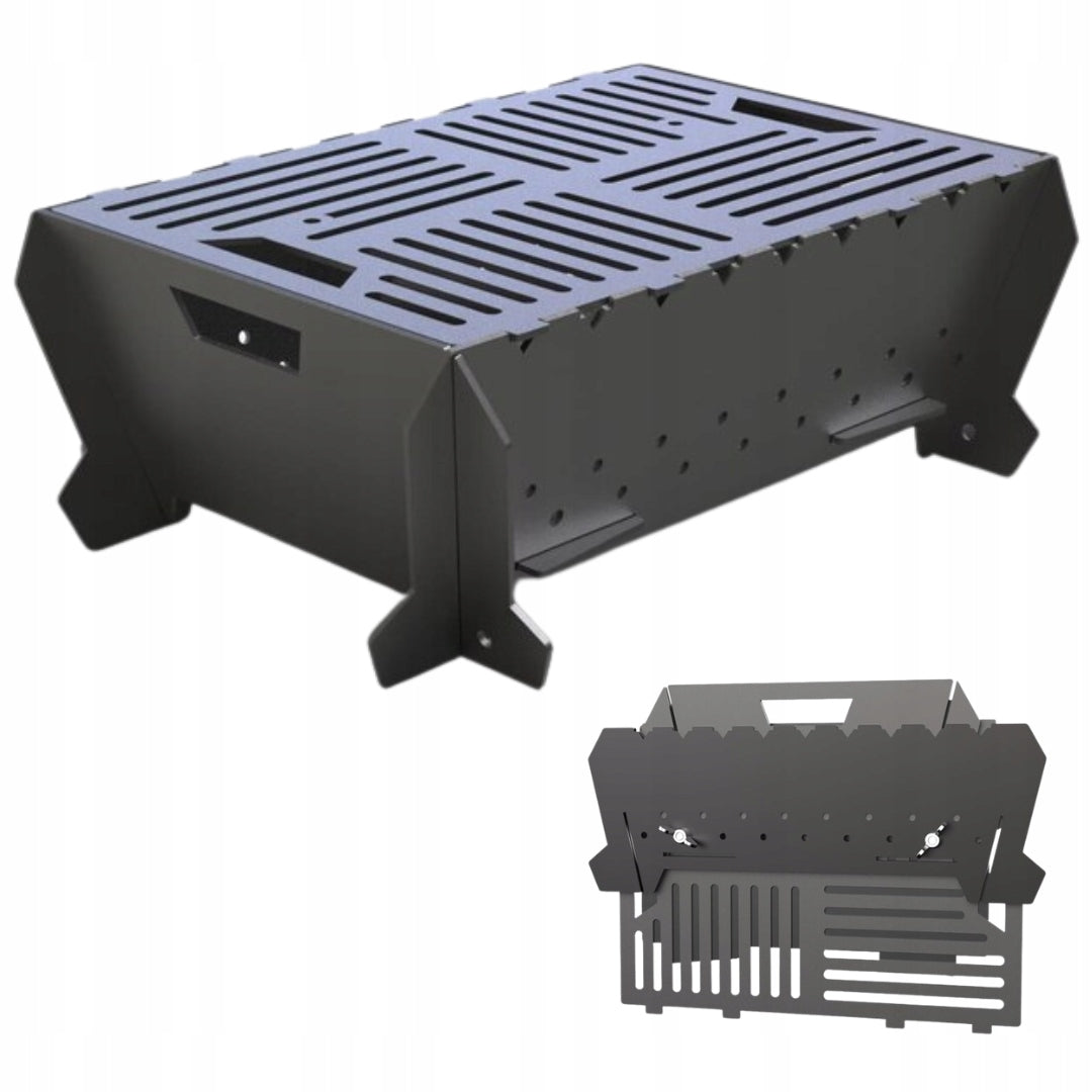 Folding tourist mangal grill – thick steel 3mm | suitcase| 55 x 40cm