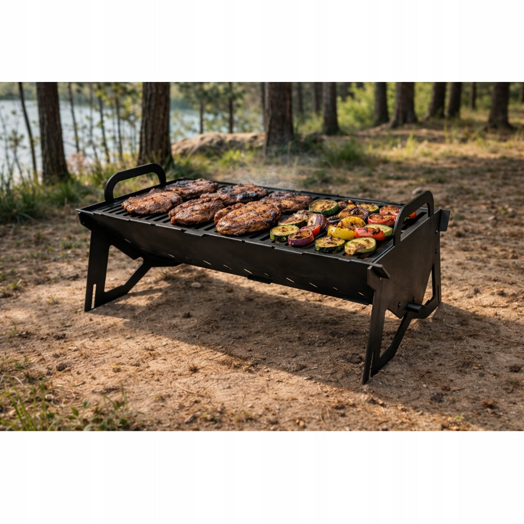 Folding tourist mangal grill – thick steel 3mm | suitcase | 60cm 11,4kg Manufacturer code G-001S