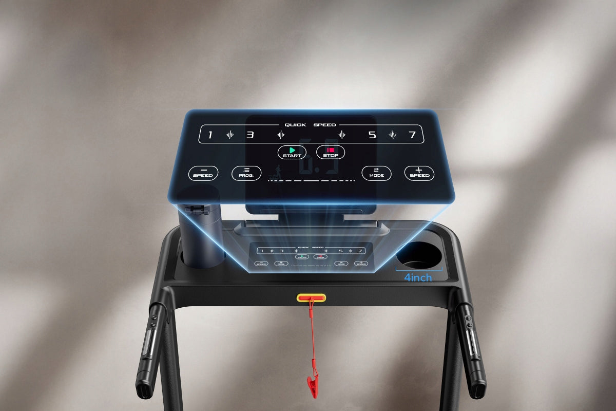 Folding treadmill, electric slope 15%, 0,8-12 km/h, Bluetooth Maximum user weight 136 kg