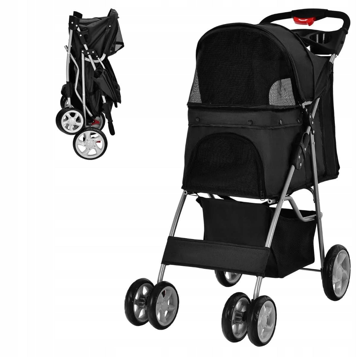 Folding trolley for small animals
