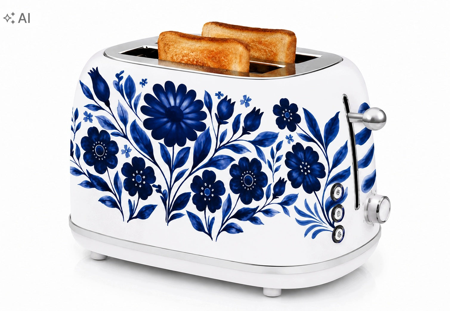 Folk Toaster 2-Slice 685-815W 6 Levels Flowers