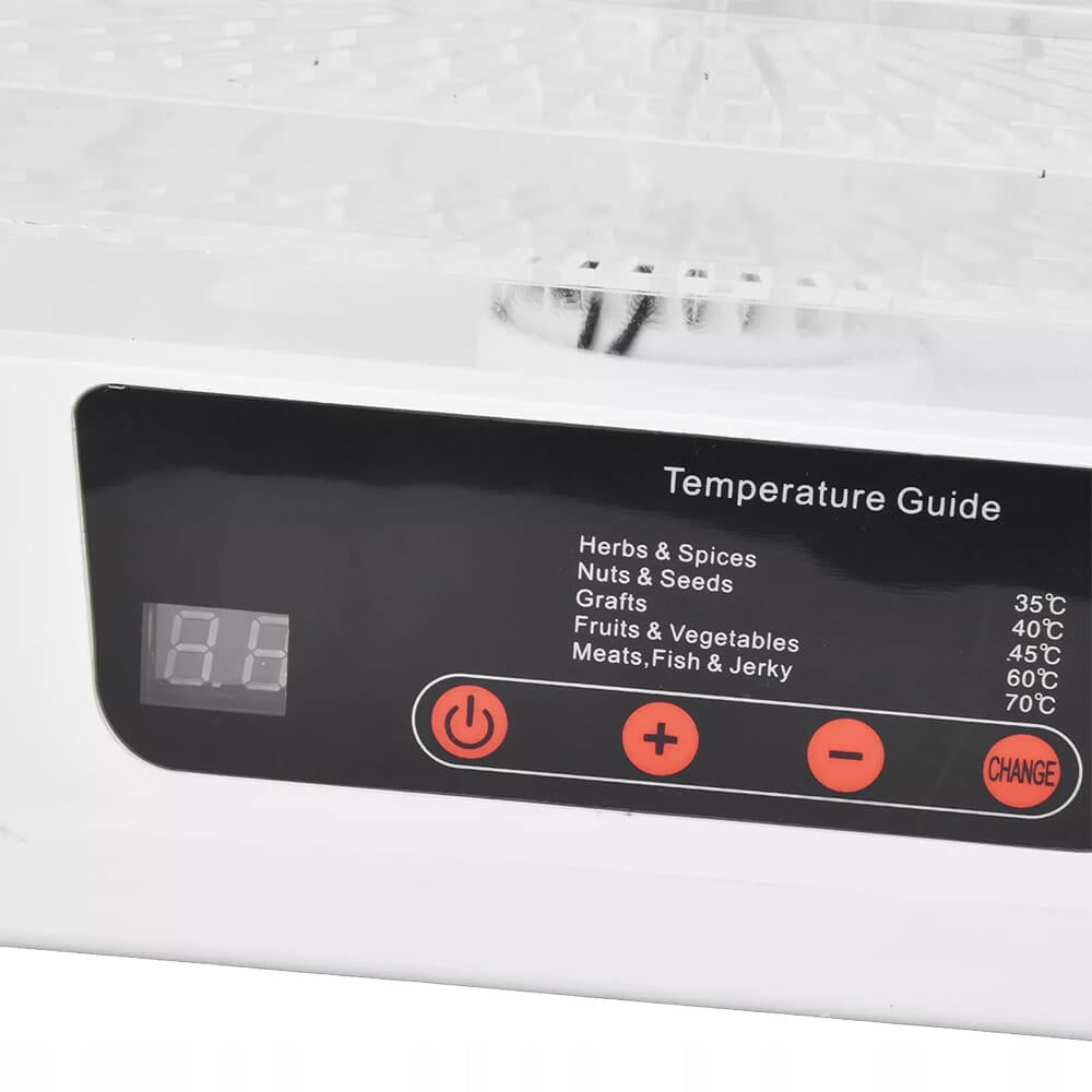 Food Dryer Fruit Vegetable Mushroom Herbs 8 Tac 350W Digital Panel Dominant color white