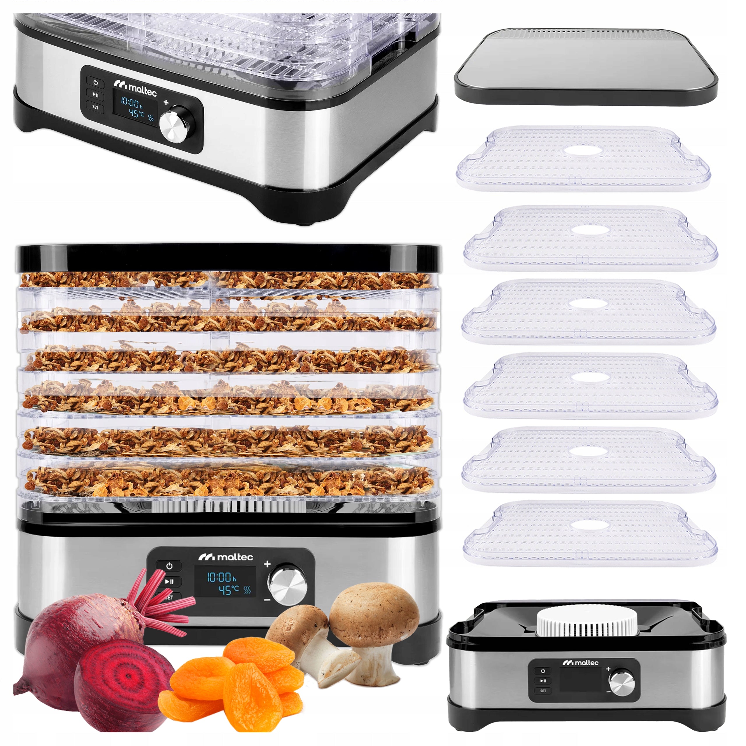 Food Dryer for Mushroom Fruit Herbs 6 sit Timer Temp 35-70°