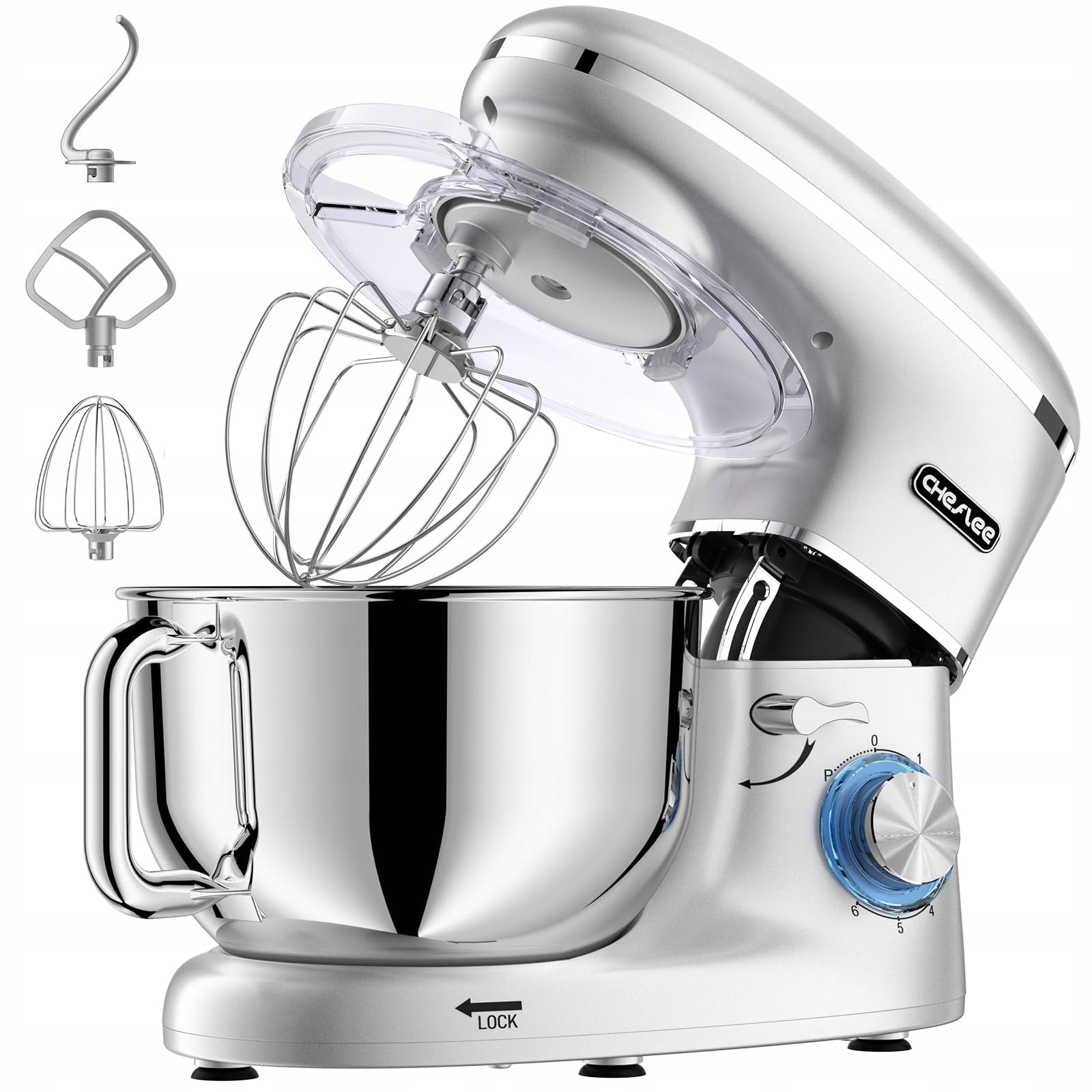 Food Processor 2000W, 6.2L, Steel Bowl, 6 Speeds, Quiet, CHEFLEE